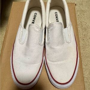 Converse White Red Slip-On Sneakers